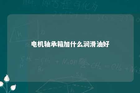 电机轴承箱加什么润滑油好 